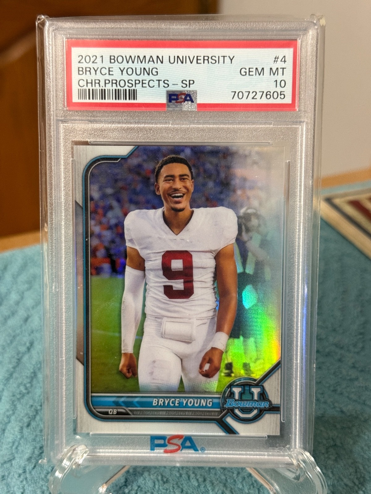 Bryce Young -2021 Bowman U - Chrome Prospect  SP - Image Variation - #4 - PSA 10