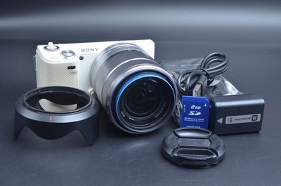 Sony Alpha NEX-5N 16.1MP Digital Camera White 18-55mm Lens English OK #M22