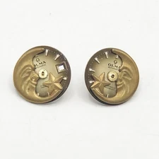 Handcrafted Olma Incabloc Watch Face Moon Earrings