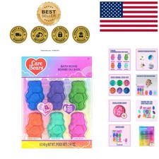 Bright Fun Care Bears Bath Bombs - Bubblegum Scent, 6 Pack for Kids Ages 3