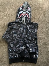 Bape Space Camo Shark Full Zip Double Hoodie Black Multi Available Offers 