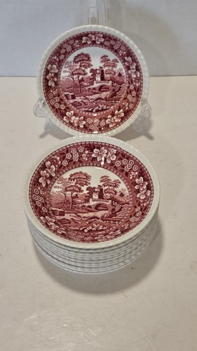 12 Vintage Spode Tower Pink Berry/Fruit Bowls 5 1/2" - Picture 1 of 5