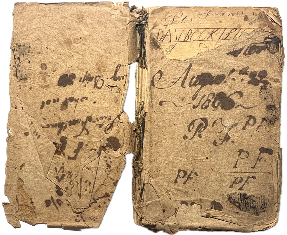 1806 NEW ENGLAND FARM DAYBOOK WEATHER DIARY CRAM GUILDHALL PORTSMOUTH MAINE 1807 - Image 2 of 4