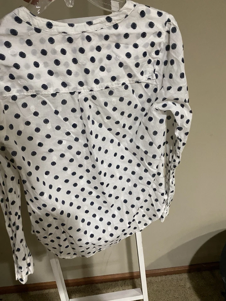 Lucky Brand 海军蓝波点衬衫-女式小号 — 第 4/4 张图片