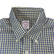 Brooks Brothers Original Polo Shirt Plaid Short Sleeve Button Down Sz Large