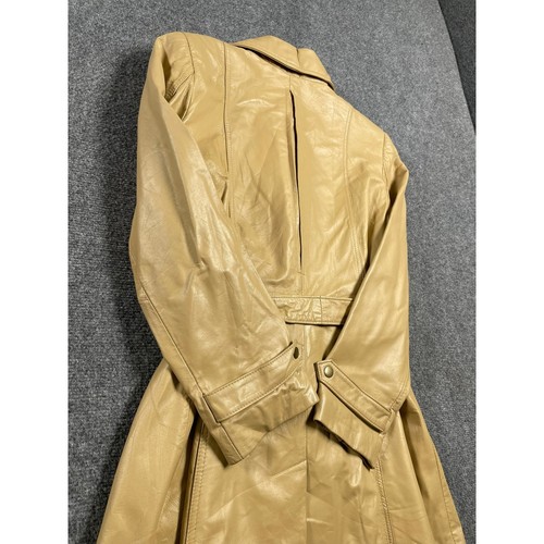Centigrade Women's Buttery Soft Brown Leather Trench Coat Long Sleeve Size M - Picture 7 of 17