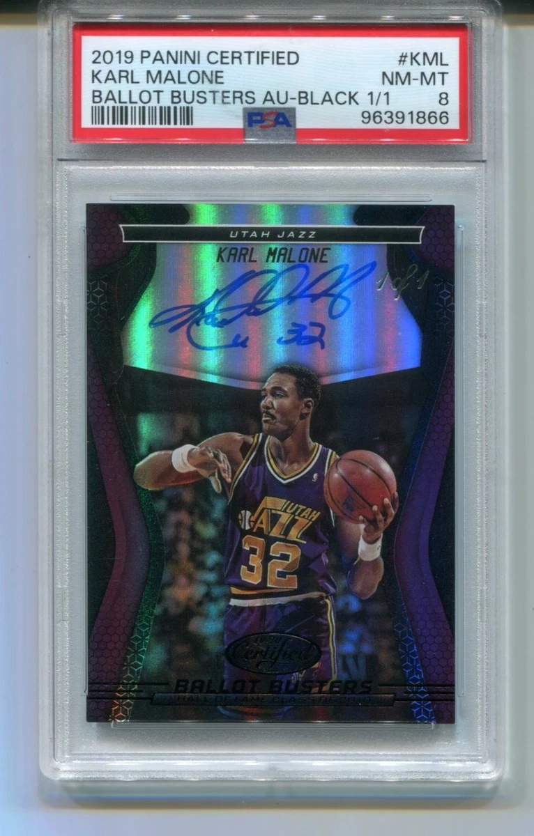Panini Karl Malone Basketball Autographed Sports Trading Cards for
