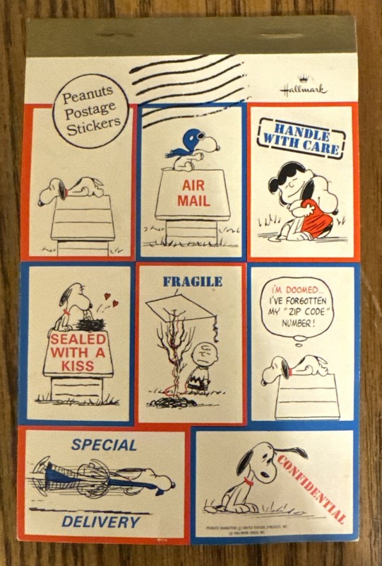 Hallmark Vintage Peanuts Postage Sticker Booklet