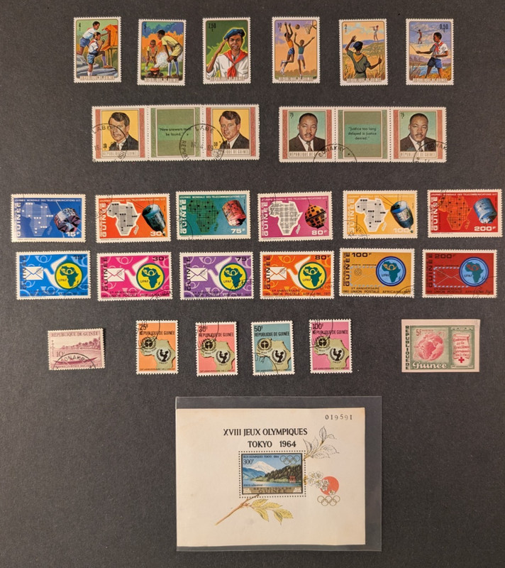 Guinea Rep. - Nice lot of 28 M/U stamps & 1 mini-sheet, F/VF.