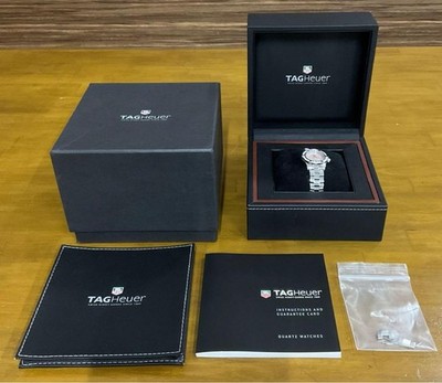 TAG Heuer Aquaracer WAF141B Diamond Bezel Women Watch Quartz Pink Shell Dial