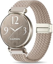 Lzwldan Leather Watch Bands Compatible with Garmin Lily 2, 14mm Soft Genuine