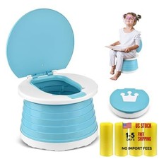 Portable Potty for Toddler Travel Foldable Potty Seat for Toddler Training Blue