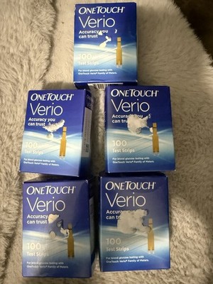 One Touch Verio Diabetic Blood Glucose 100 Per Box/ 5 Boxes
