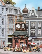 Faller 180583 HO Scale Four-Face Clock Tower with Newsstand