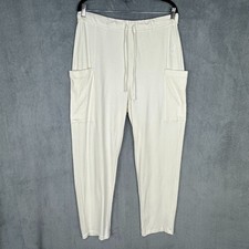 Eileen Fisher Pants Women Medium Cream Pull On Cargo Organic Comfort Lightweight