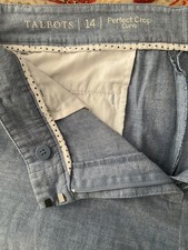 Talbots Misses size 14 curvy Perfect Crop chambray pants EUC