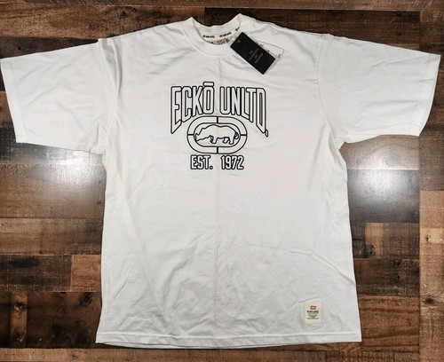 Vintage Ecko Unltd Shirt Mens 3XL White Y2K 3D Rhino Logo Tee New