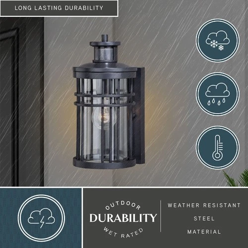 Vaxcel Lighting T0366 Black Wrightwood Single Light 12"H Outdoor Wall Sconce - Picture 7 of 10