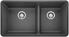 Blanco 441125 Precis 33" Undermount Double Basin SILGRANIT - Anthracite