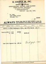 1934 R. Cooper Jr. Inc. General Electric Appliance Statement – Chicago, IL