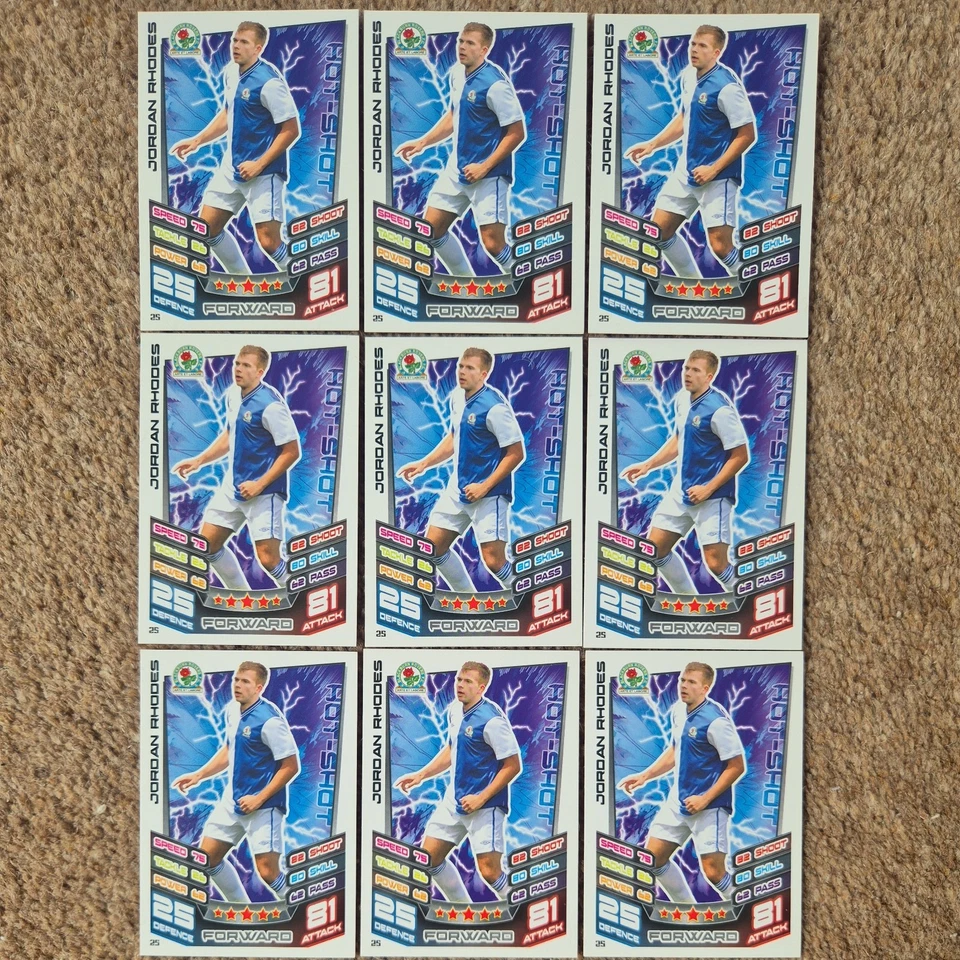 Jordan Rhodes Blackburn Rovers Match Attax Championship 12-13 x9 - Image 1 of 1