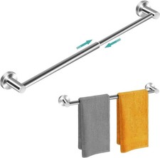 Adjustable Towel Rack for Bathroom Wall Mounted Rustproof Silver 1 Pack