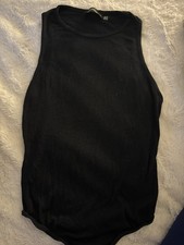 PrettyLittleThing Black Ribbed Bodysuit USA 6