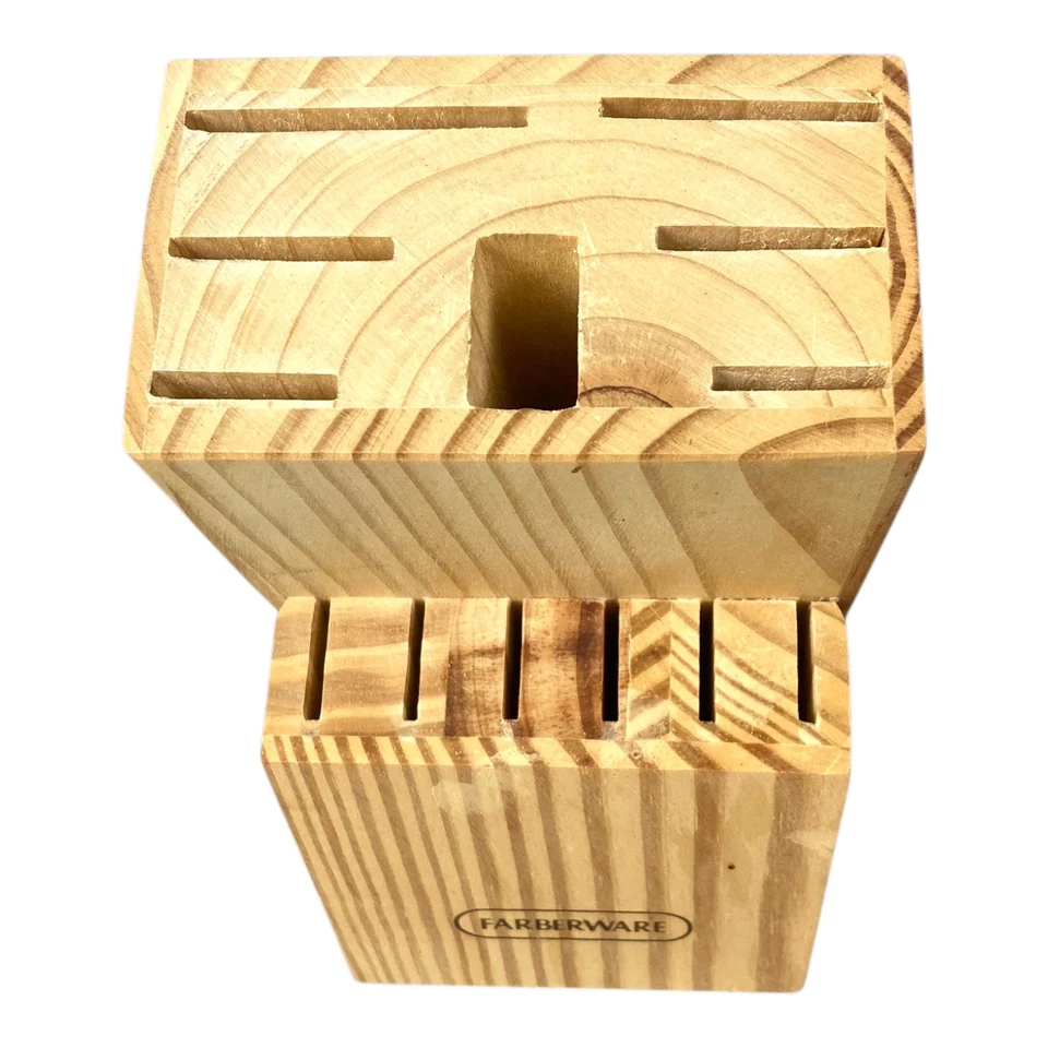 Bloque de cuchillos FarberWare 13 ranuras madera acabado natural bloque ligero solo BONITO Foto 4 de 4