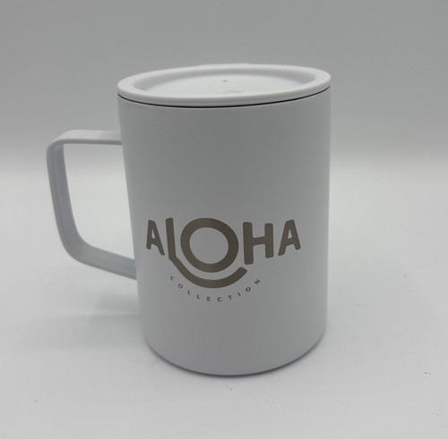 Aloha Collection White Stainless Steel Travel Mug Coffee Tea Hot Chocolate. NWT - Picture 2 of 14