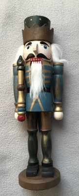 Holz Figur Nussknacker König Erzgebirge? Vintage! Holzsoldat