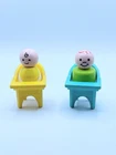 Set Of 2: Vintage Fisher Price Little People /baby With Bob In High Chair