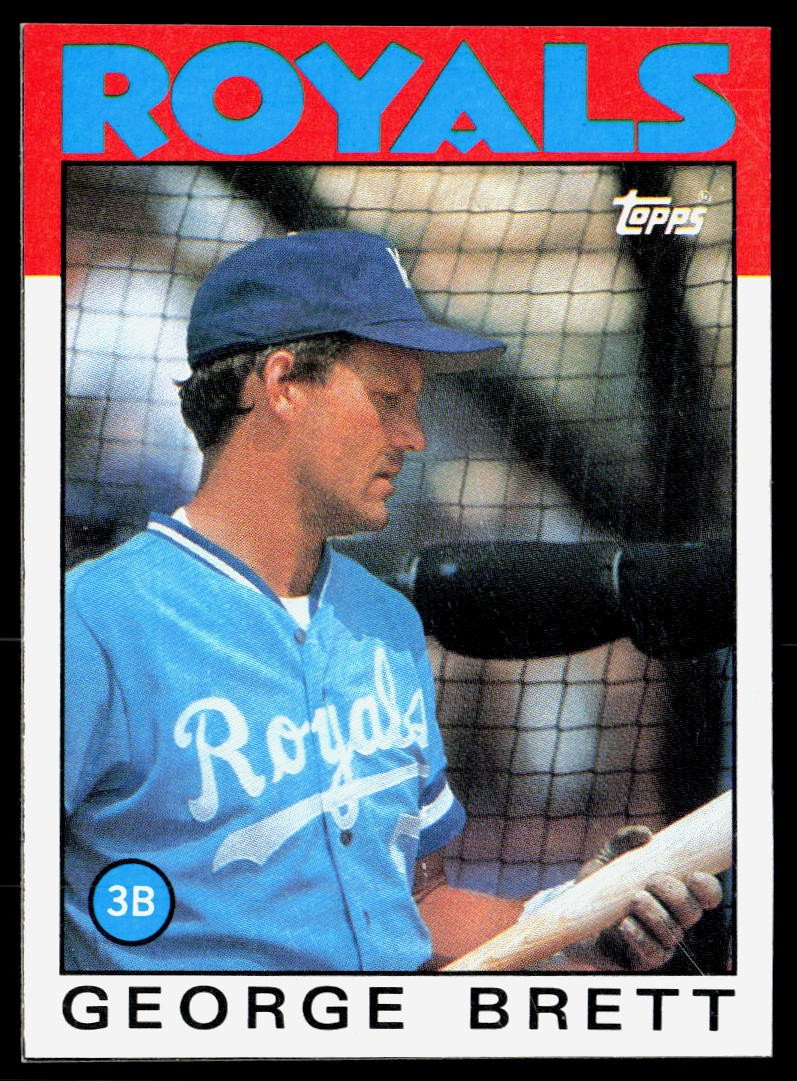 George Brett 1986 Topps Box Bottom Panels Singles #C