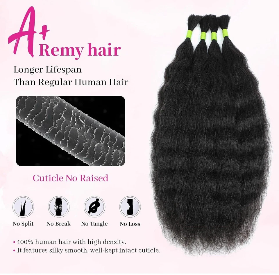 Cabello humano para trenzar trenzas boho 4 paquetes 100 g 18 pulgadas Foto 3 de 4