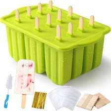 Popsicle Molds Silicone BPA-free,12 Pieces Popsicle Trays for Freezer,Homemad...