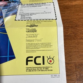 Nintendo NES FCI Magmax / Seicross Games Poster Game Box Insert 1980s 8x11"