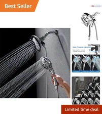 Shower Head Set with Handheld Rainfall Combo 2-in-1 Wall Mount Chrome