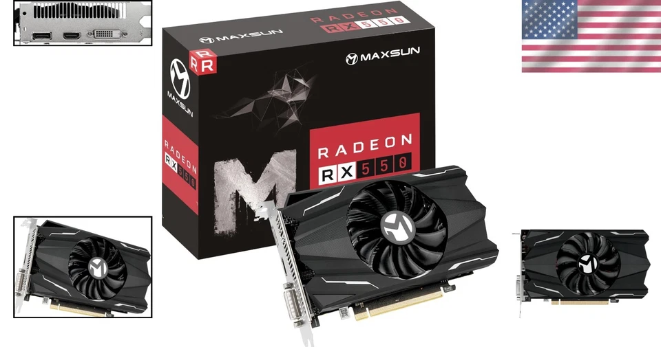 AMD Radeon RX 550 4GB GDDR5 Gaming GPU with DirectX 12 - Compact Performance - Image 2 of 4
