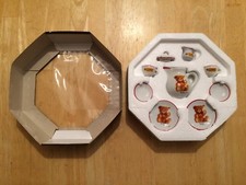 Steiff Mini Porcelain TeddyBear 8 pc Tea Set Limited Edition Germany New in Box.