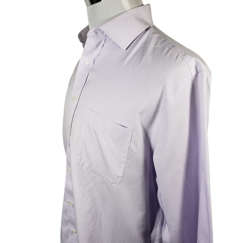 Jos A Bank Dress Shirt Traveler Mens 16 32 Long Sleeve Button Up Purple Stripe - Picture 7 of 9