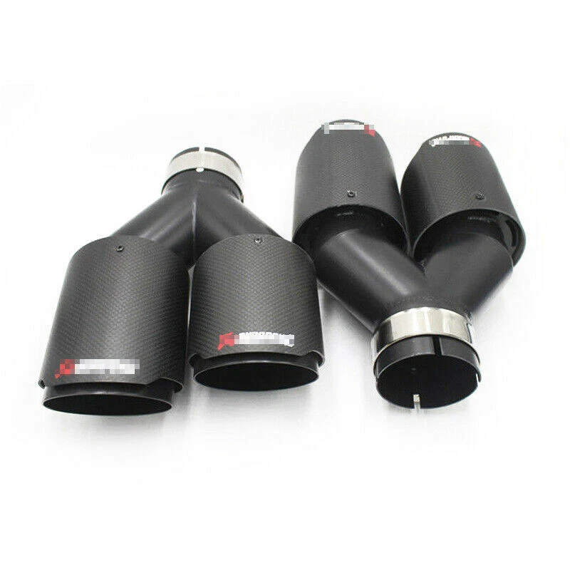 Universal 2PCS Carbon Fiber Exhaust Tip Dual Pipe OD 3.5" (89mm) ID 2.5" (63mm) Foto 4 de 4