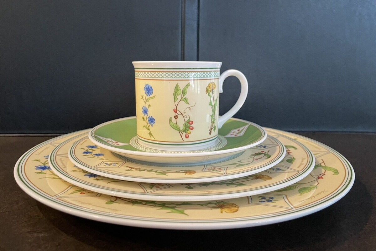 Villeroy & Boch ゴールデンガーデン2枚セット Villeroy & Boch Eden Garden Yellow Green 5-Pc Dinner Place Setting