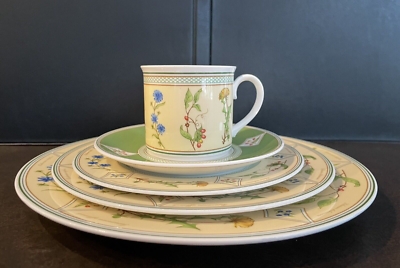 Villeroy & Boch Eden Garden Yellow Green 5-Pc Dinner Place Setting