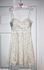 GUESS Party Bandeau Dress white gold, size S UK8