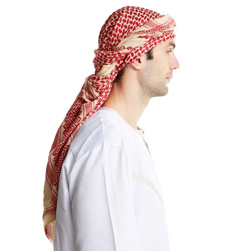 Muslim Men Plaid Print Headscarf Arab Shemagh Dubai Turban Cap Middle East Shawl - Picture 19 of 37