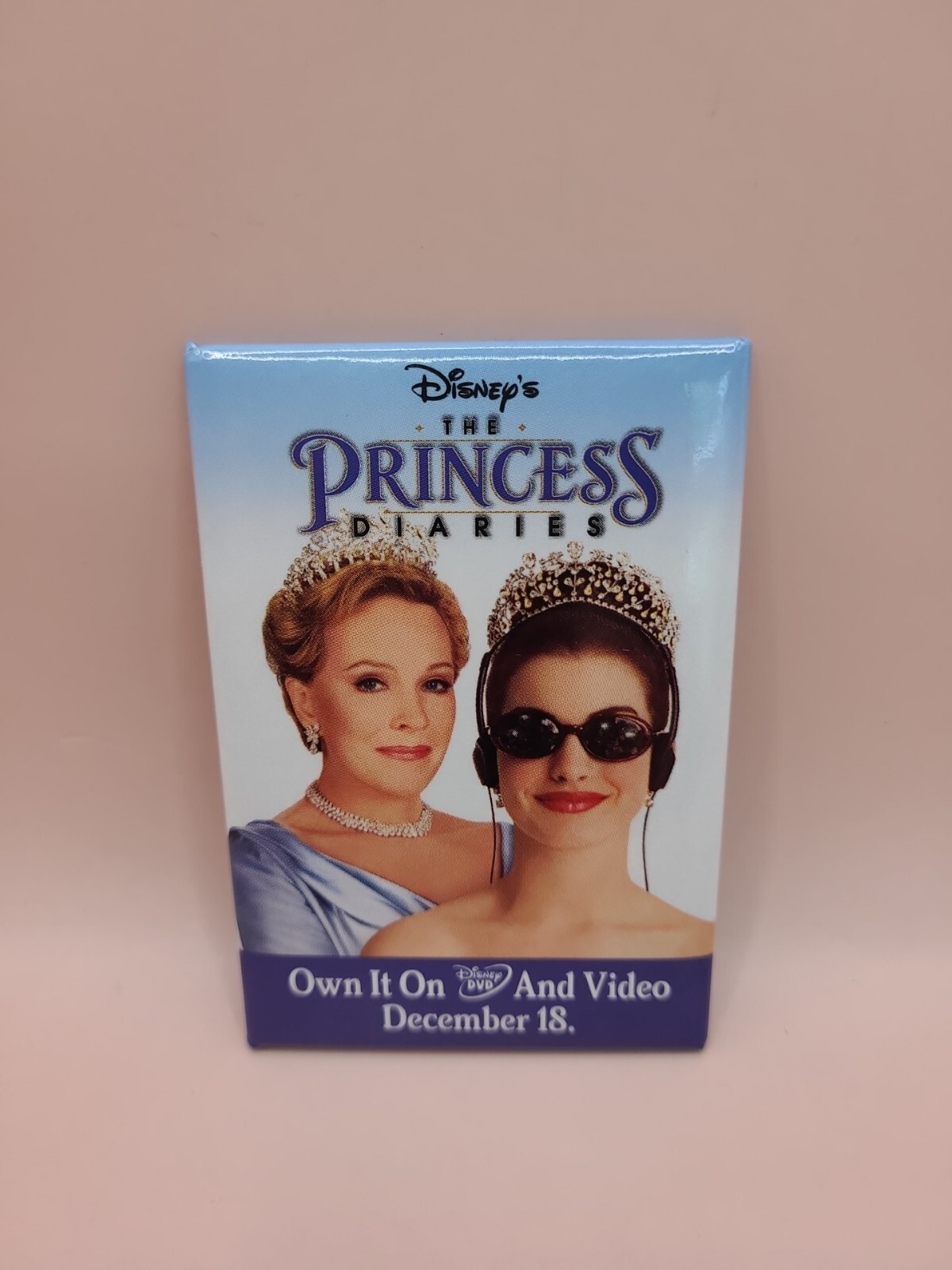 THE PRINCESS DIARIES DVD Disney Release Pinback Button USED Great Condition