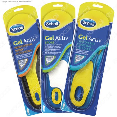 3 Paia Solette Scholl Gel Activ Everyday Work Sport Plantari Piedi Scarpe  Uomo | eBay