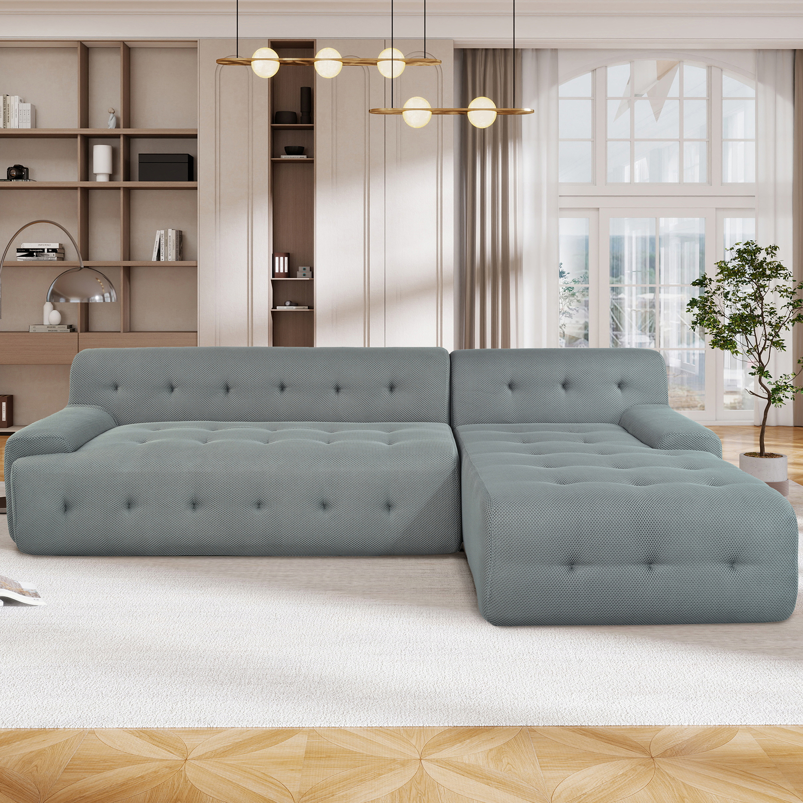 Modern L-Shaped Modular Sofa Set – 2-Piece Minimalist Design