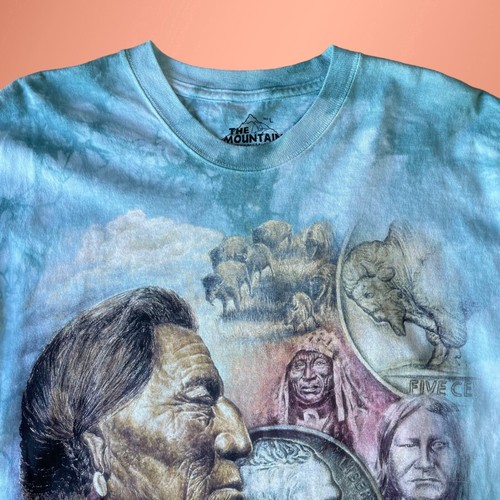 Camiseta The Mountain Para Hombre Grande Nativo Americano Níquel 5 Céntimos Tie Dye 2012 - Imagen 3 de 6