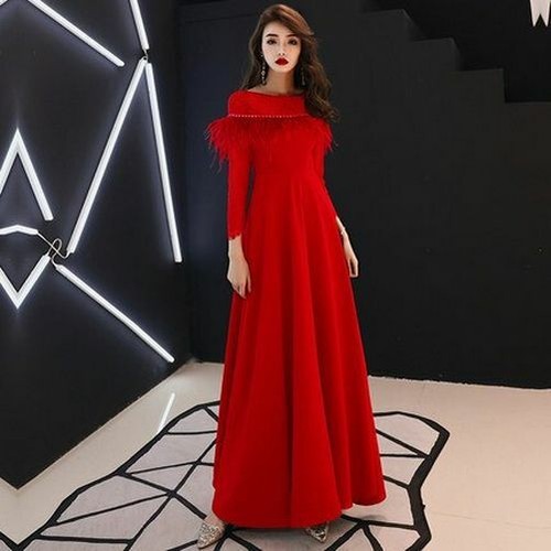Tassel Beaded Evening Dress Gown Full 