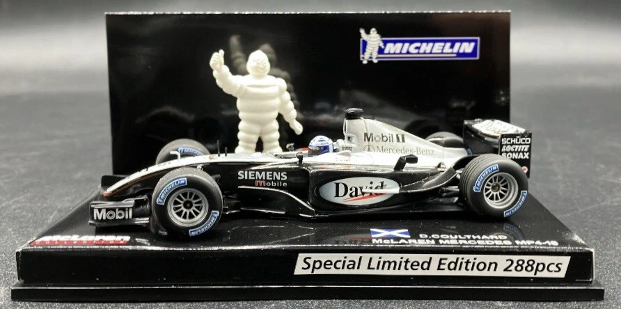 Minichamps 1/43 Mclaren Mercedes MP4-18 Michelin D. Coulthard LE 288 piezas Foto 2 de 4